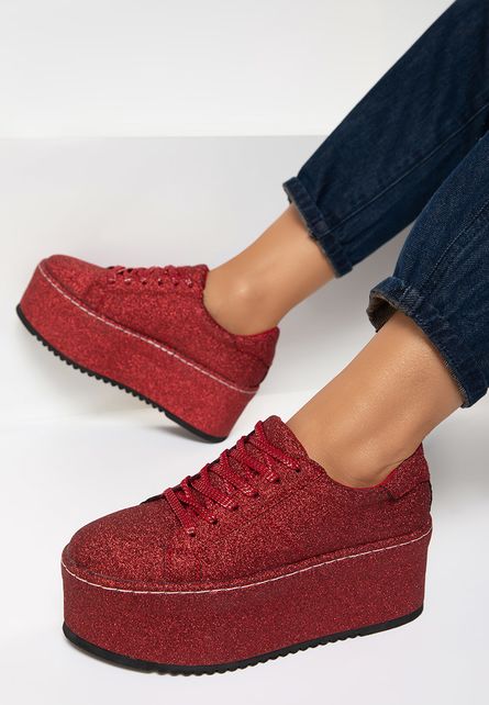 Sneakers cu platforma Elegance Rosii dama Platforme Dama