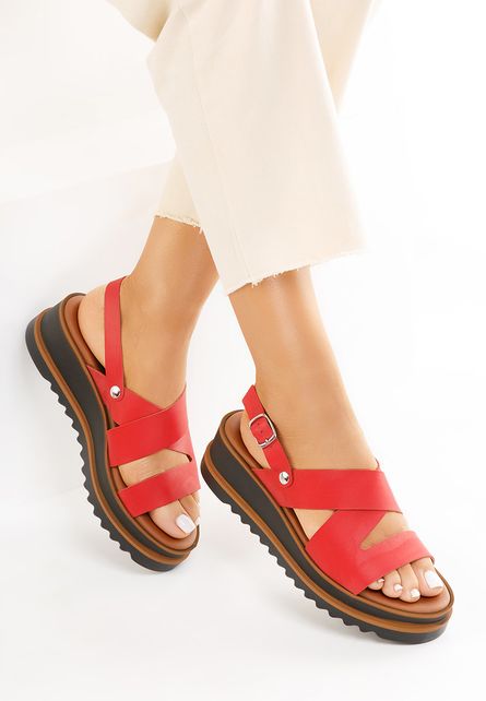 Sandale cu platformă Gloria rosii