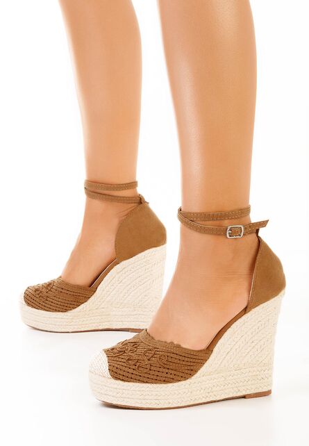 Espadrile cu platforma Jolyne camel