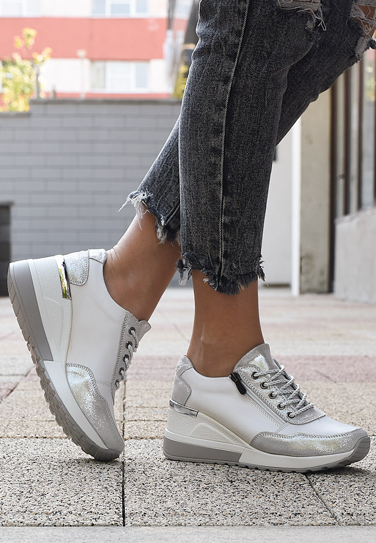 Sneakers dama cu platforma albi Relax