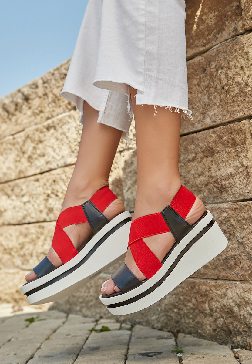 Sandale cu platformă Newsela rosii