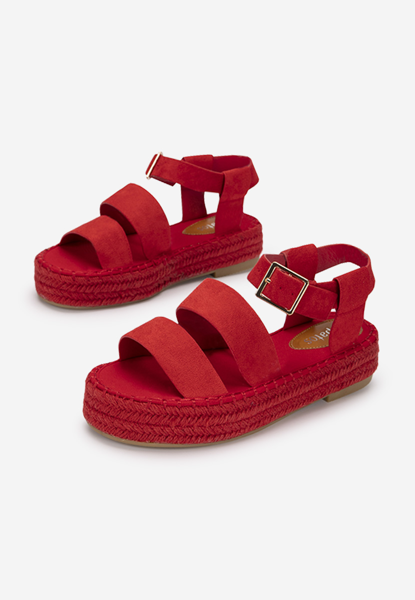 Sandale espadrile rosii Coraline