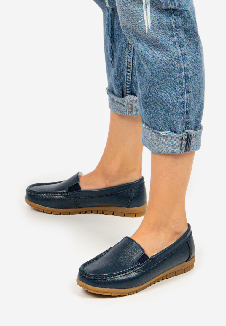 Mocasini piele naturala Christine V2 Navy