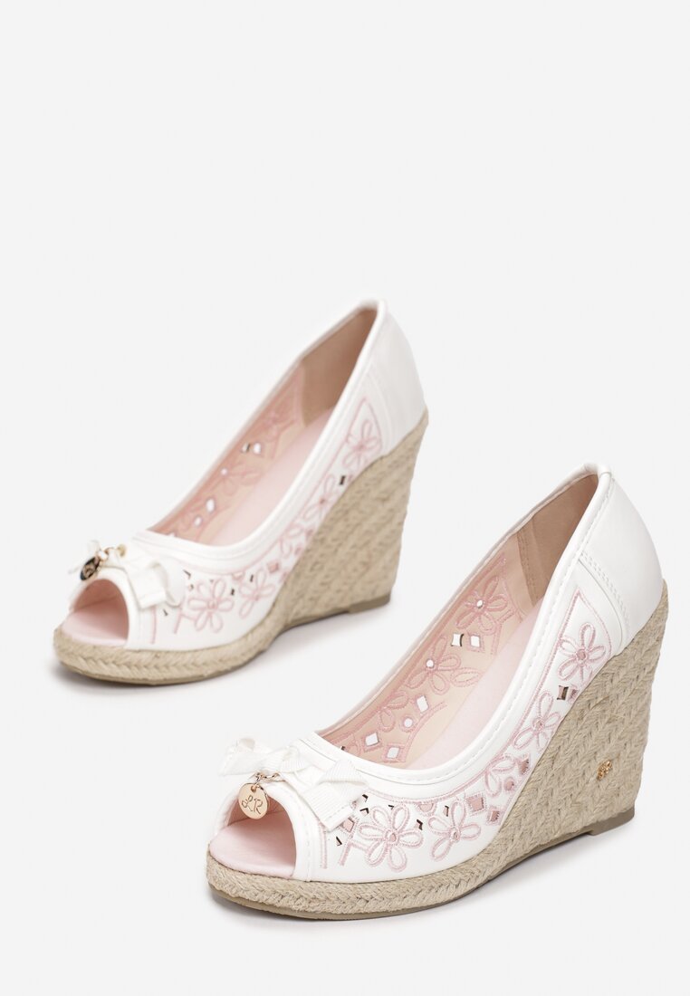 Pantofi cu platforma Clay 2 Albi