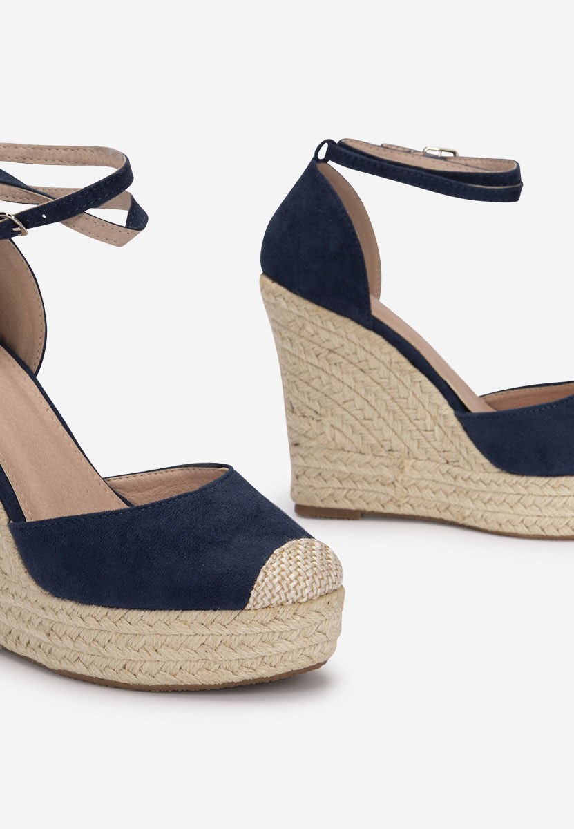 Sandale cu platforma tip espadrile  Saniza navy