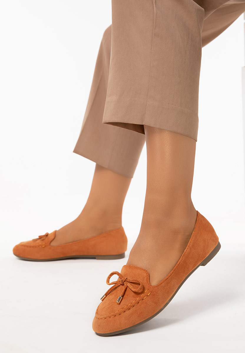 Mocasini piele intoarsa Blair camel