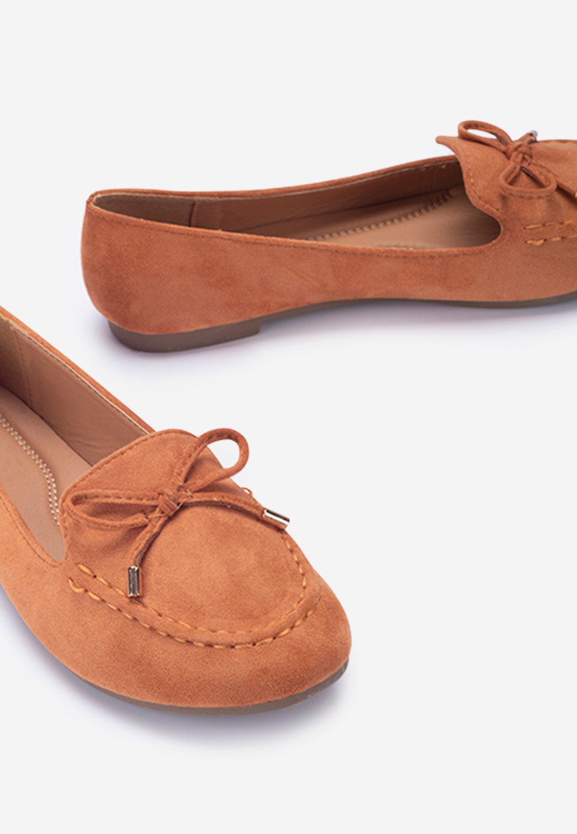 Mocasini piele intoarsa Blair camel