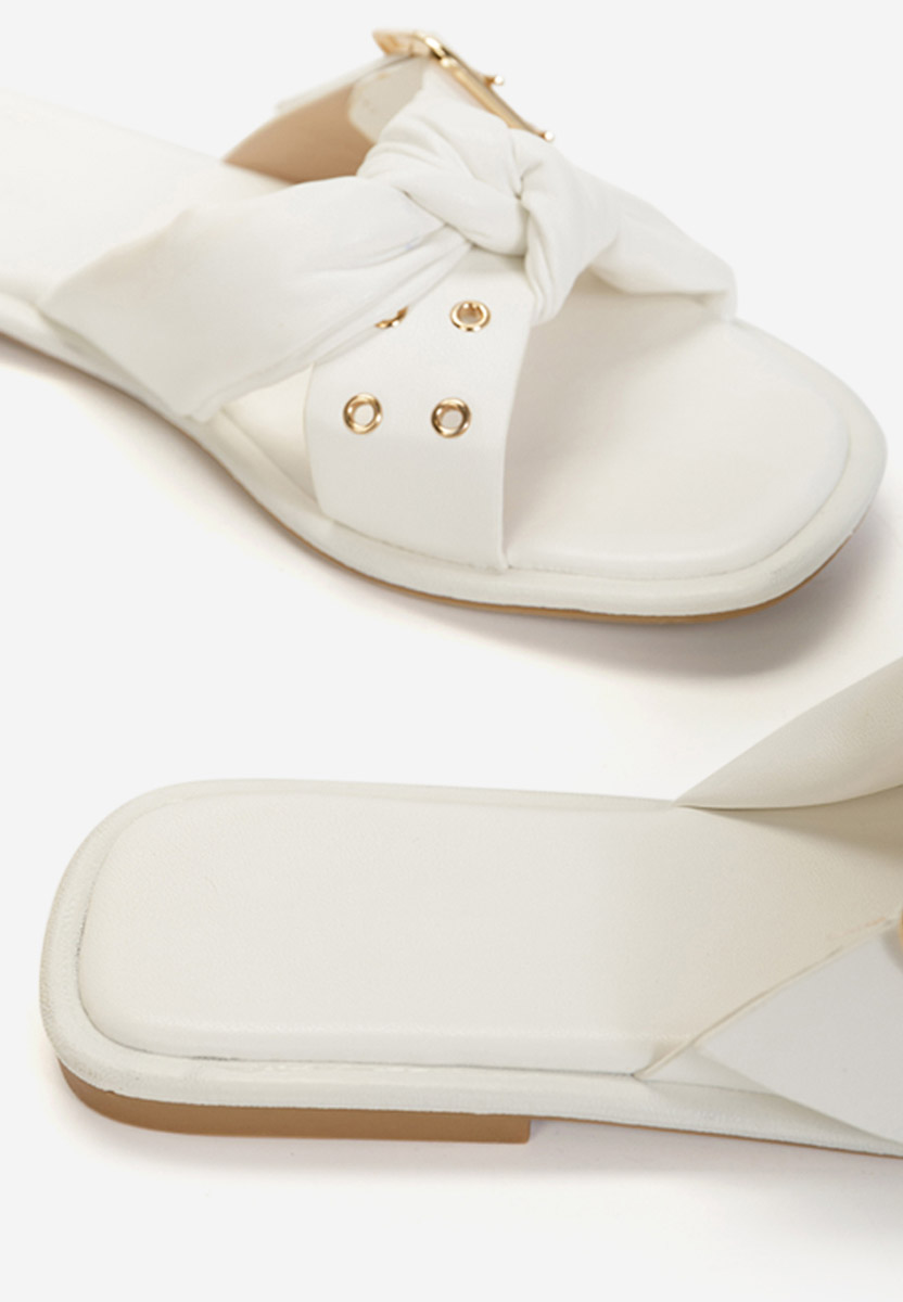 Papuci dama Maremia albi