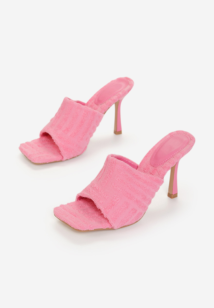 Papuci cu toc Mirora roz