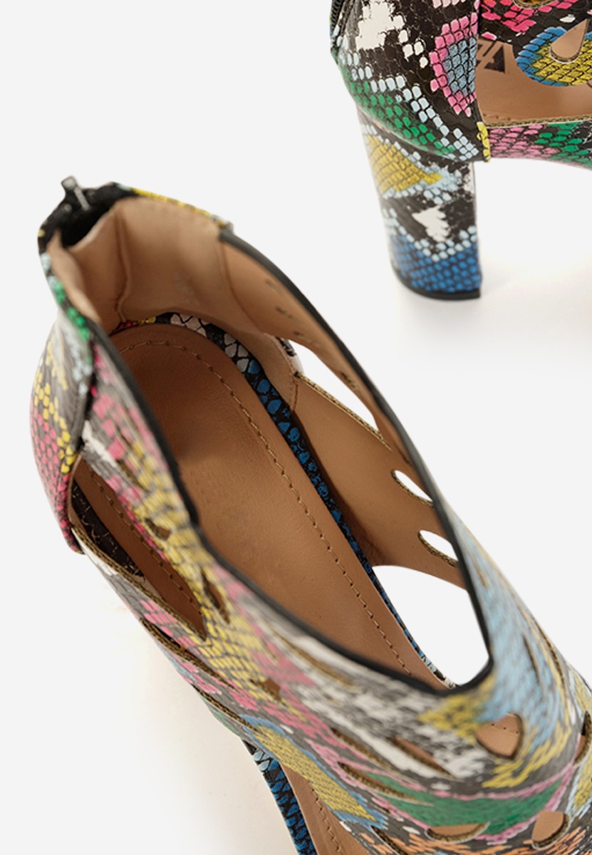 Sandale cu toc Chava multicolore