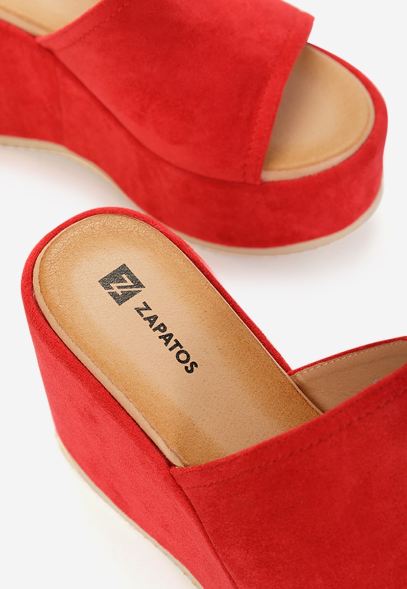 Papuci cu platformă Belona rosii