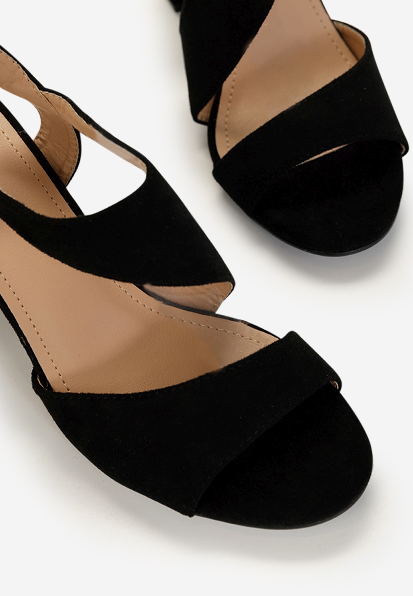 Sandale elegante cu toc gros Floresta negre