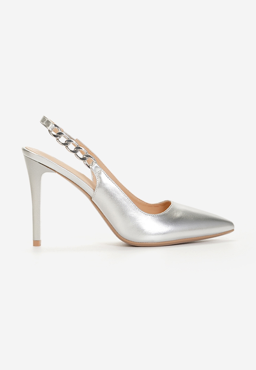 Pantofi cu toc eleganti Elemia argintii