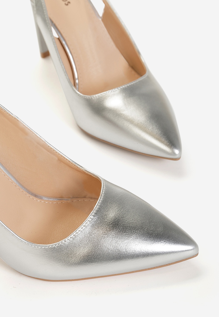 Pantofi cu toc eleganti Elemia argintii