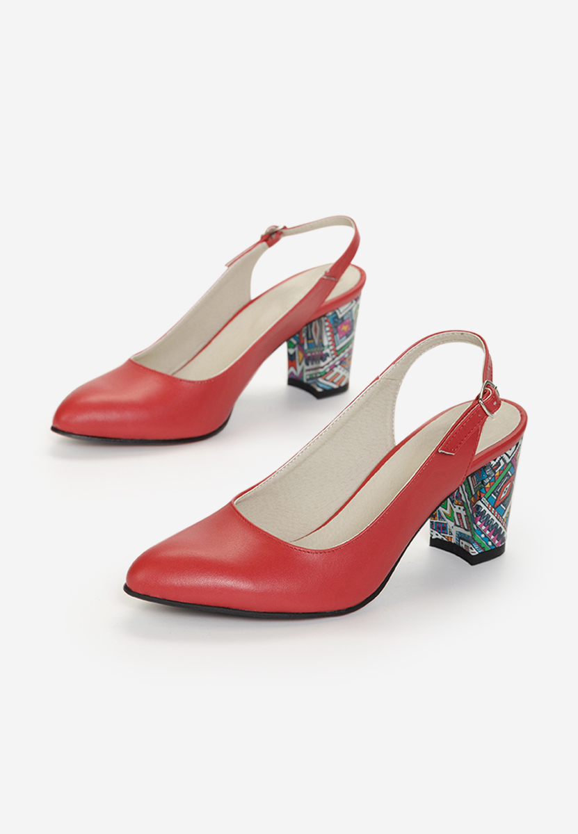 Pantofi piele Ludiva rosii