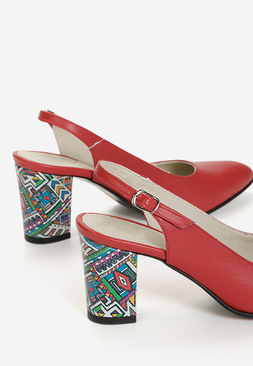 Pantofi piele Ludiva rosii