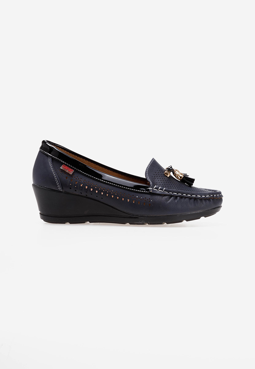 Mocasini cu platforma Evomela navy