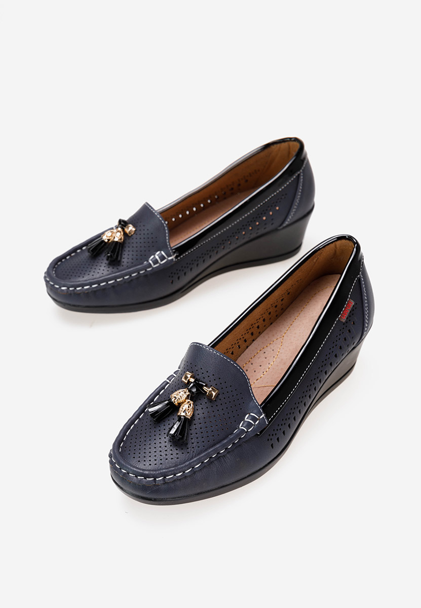 Mocasini cu platforma Evomela navy