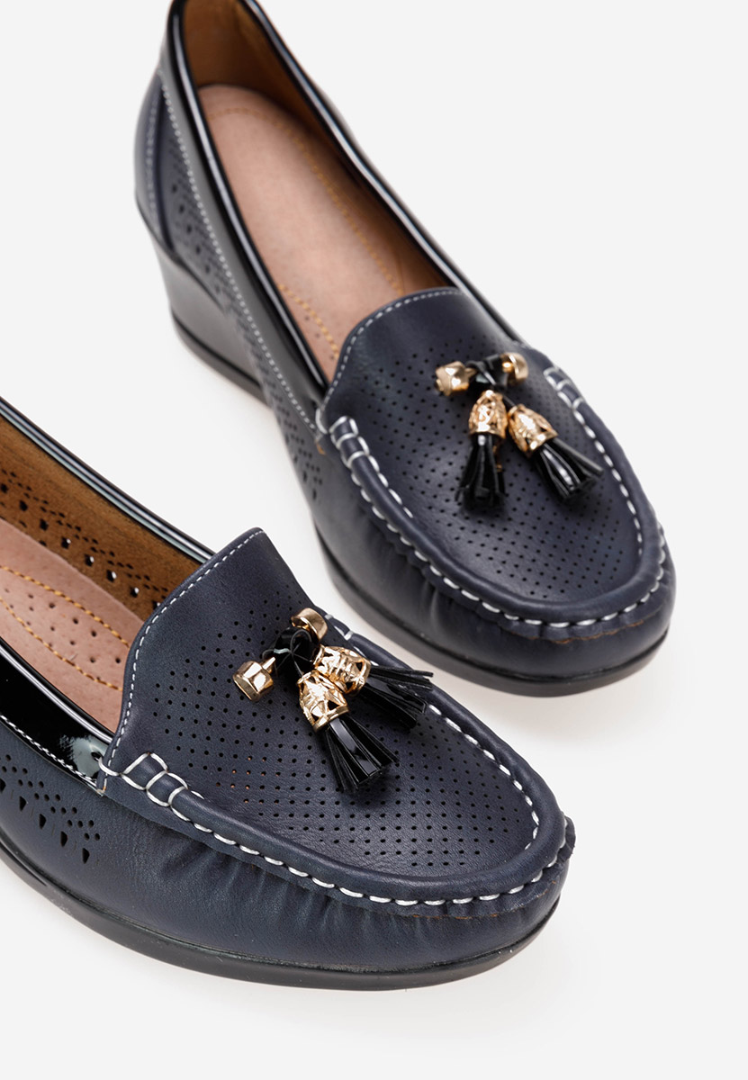 Mocasini cu platforma Evomela navy