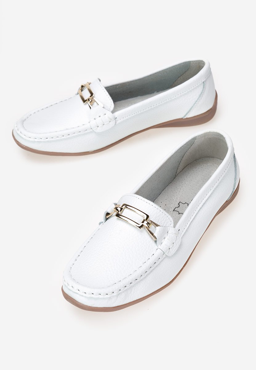 Mocasini dama piele albi Celetina