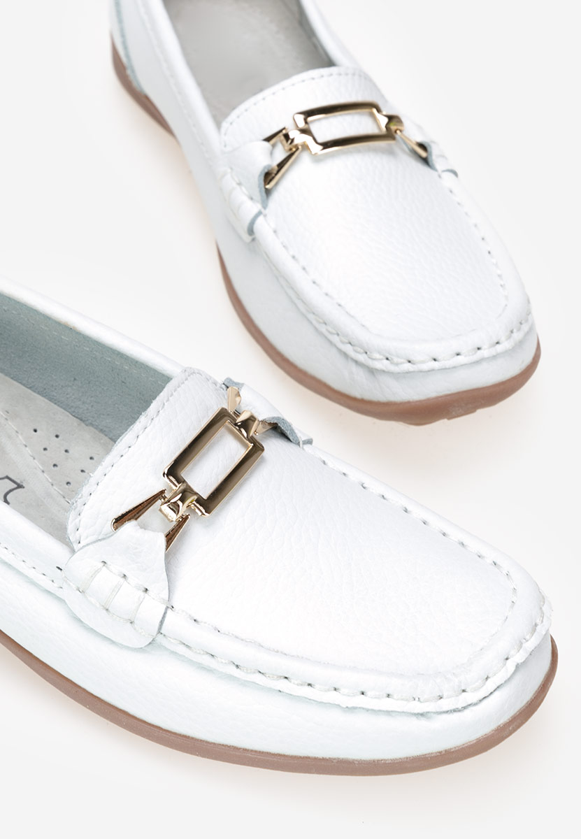 Mocasini dama piele albi Celetina