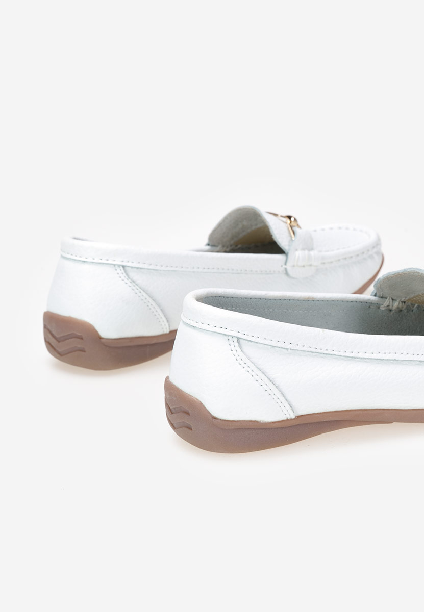 Mocasini dama piele albi Celetina