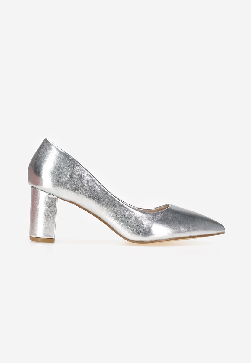 Pantofi cu toc argintii Danza