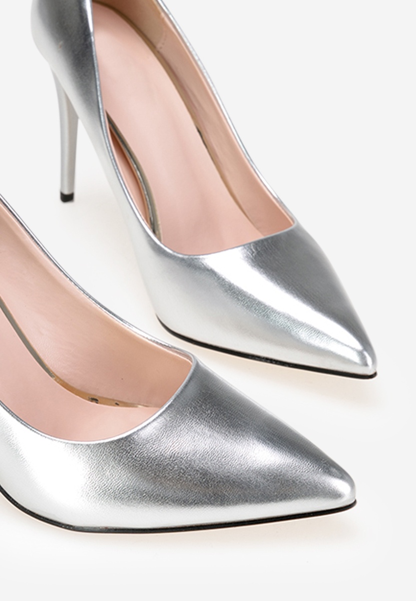 Pantofi stiletto argintii Donia