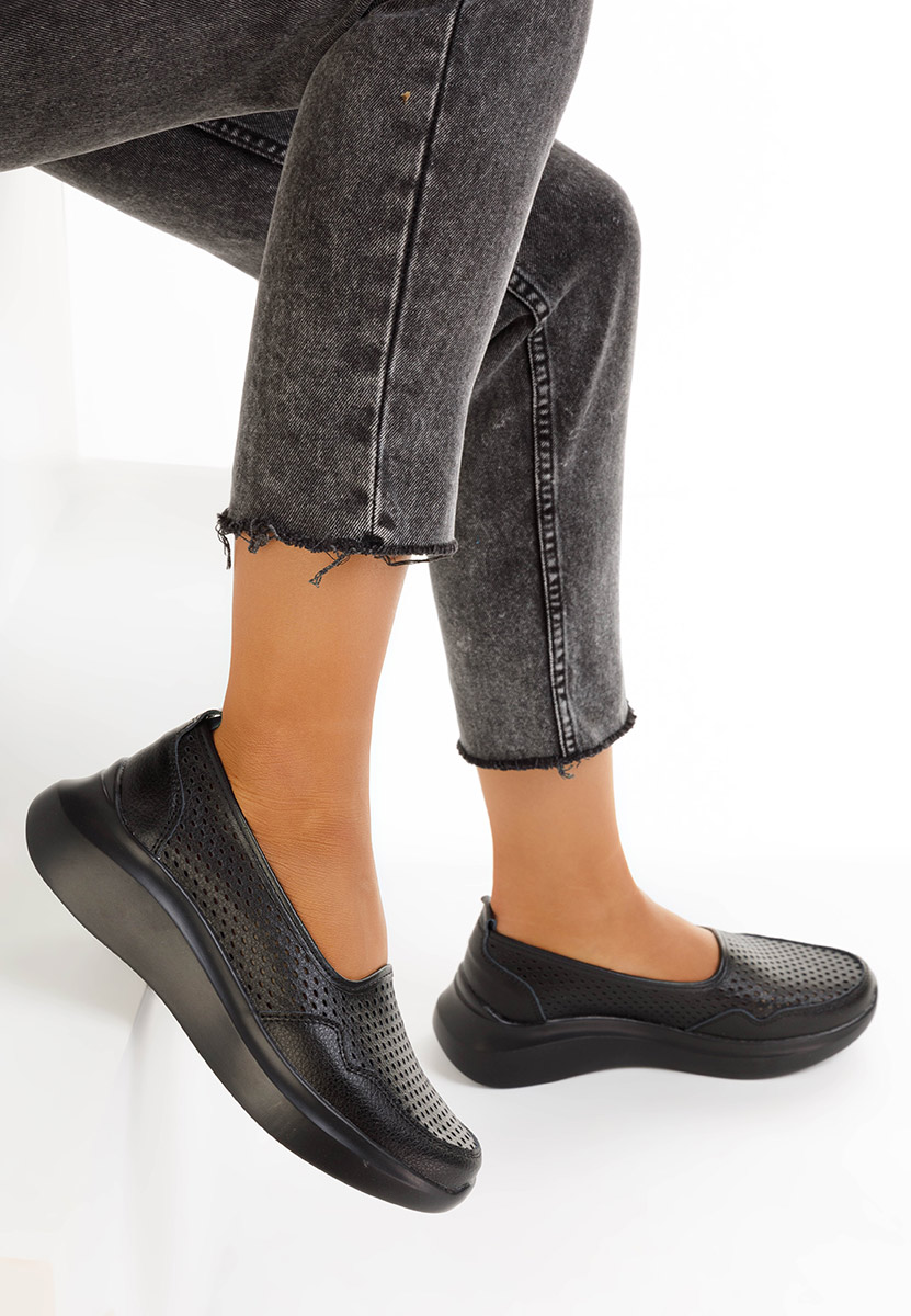Espadrile piele naturala Deanna negre