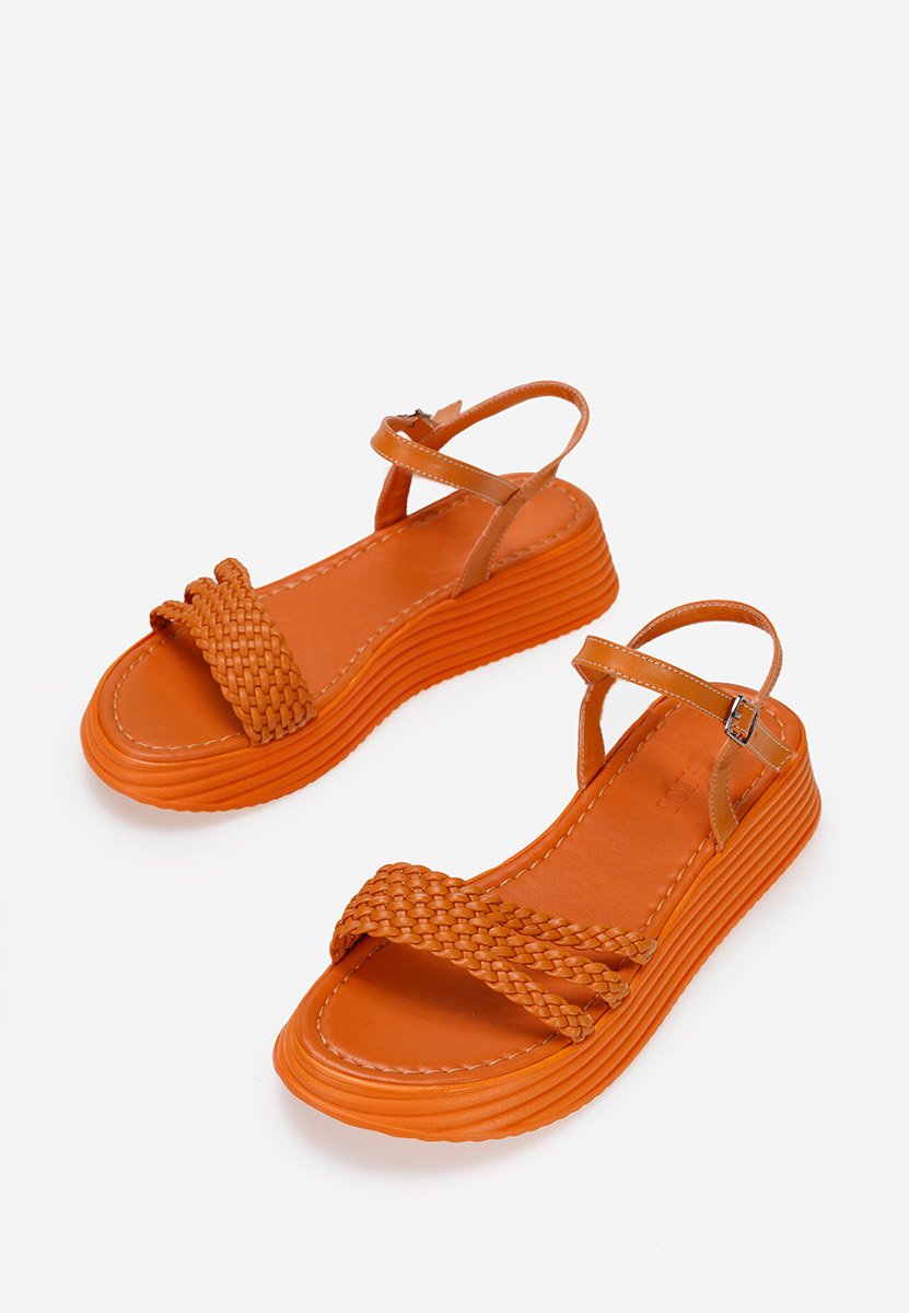 Sandale piele naturală Corriola portocalii