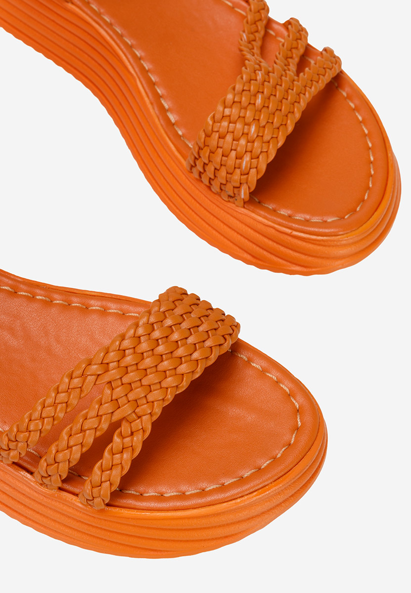 Sandale piele naturală Corriola portocalii