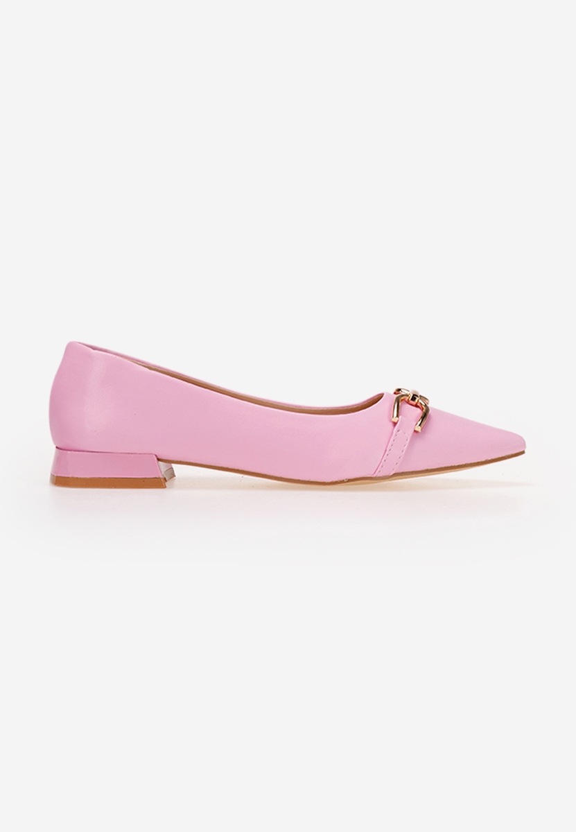 Pantofi cu toc mic roz Remisha