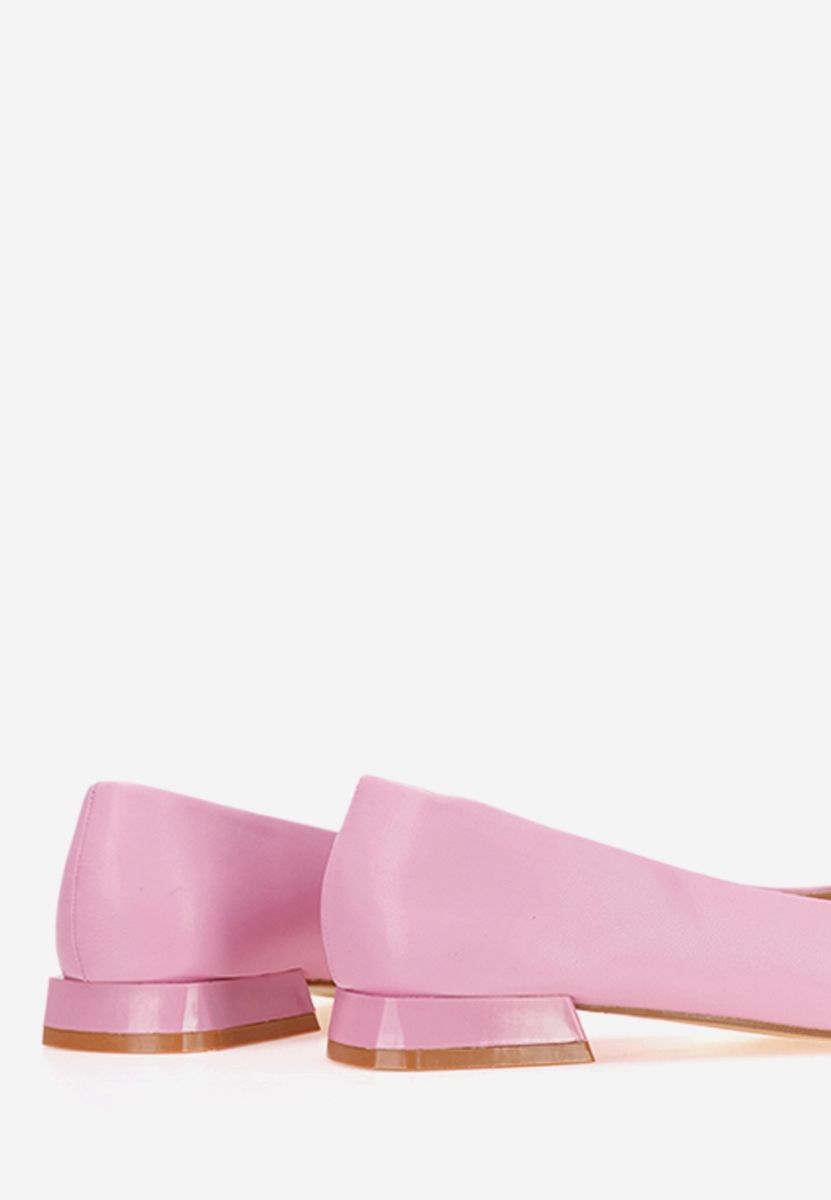 Pantofi cu toc mic roz Remisha