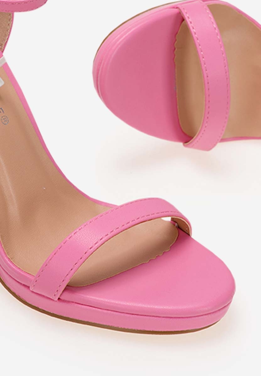 Sandale cu toc inalt Anais roz