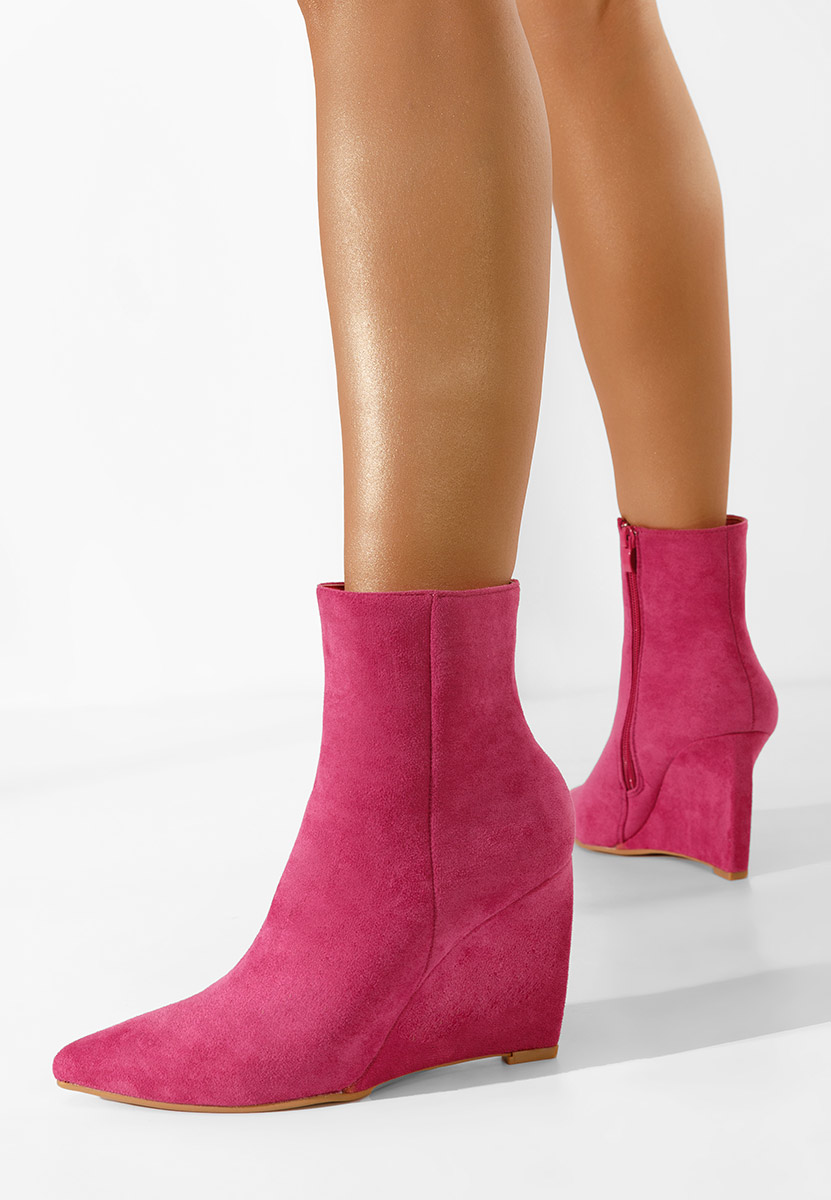 Botine cu platforma Simera fucsia