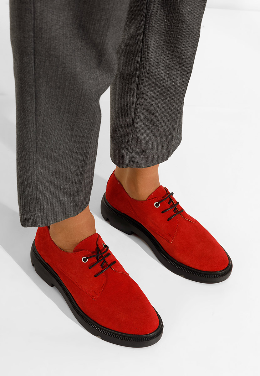 Pantofi derby piele Pelado V2 rosii