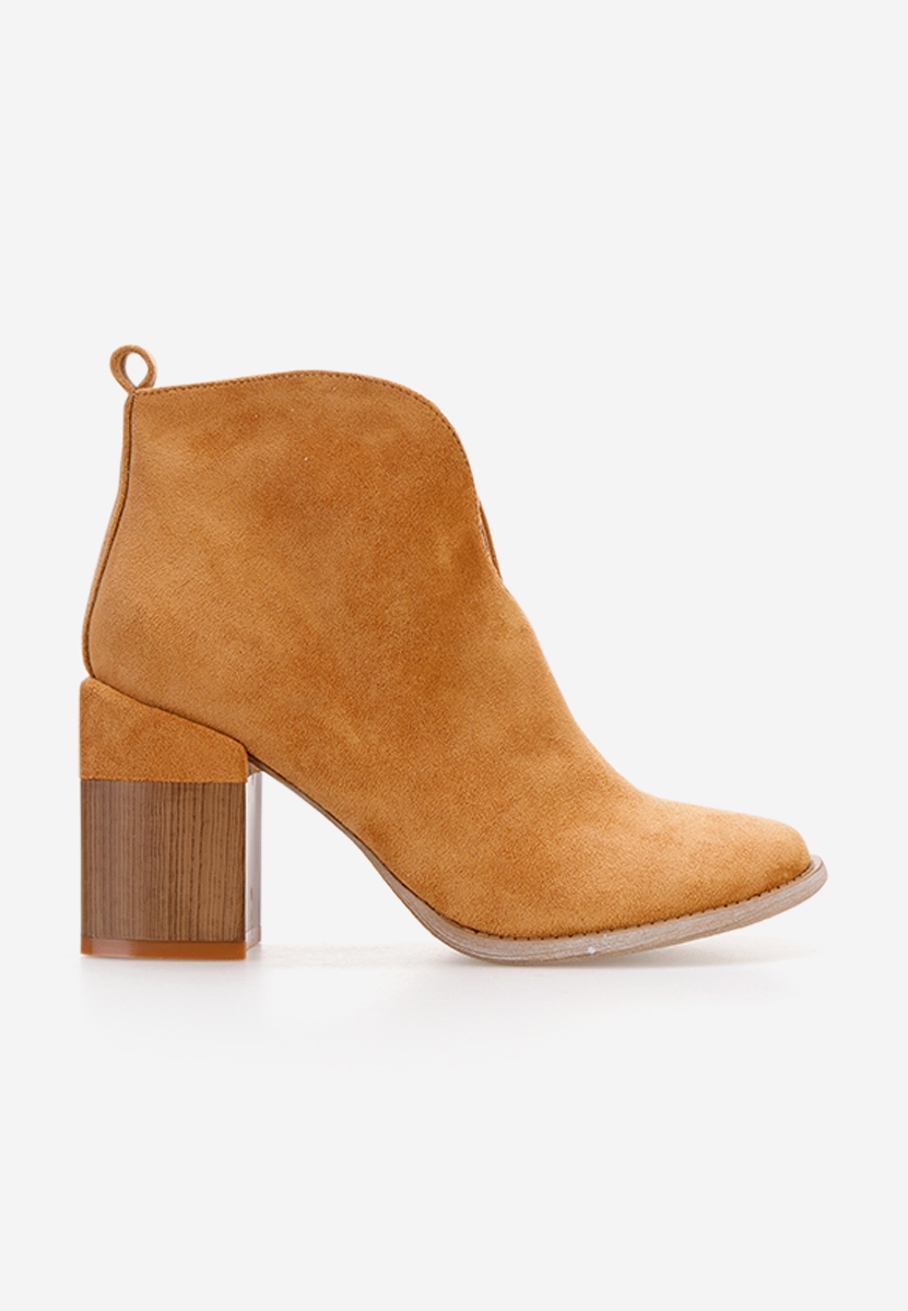 Botine cu toc gros Beires camel