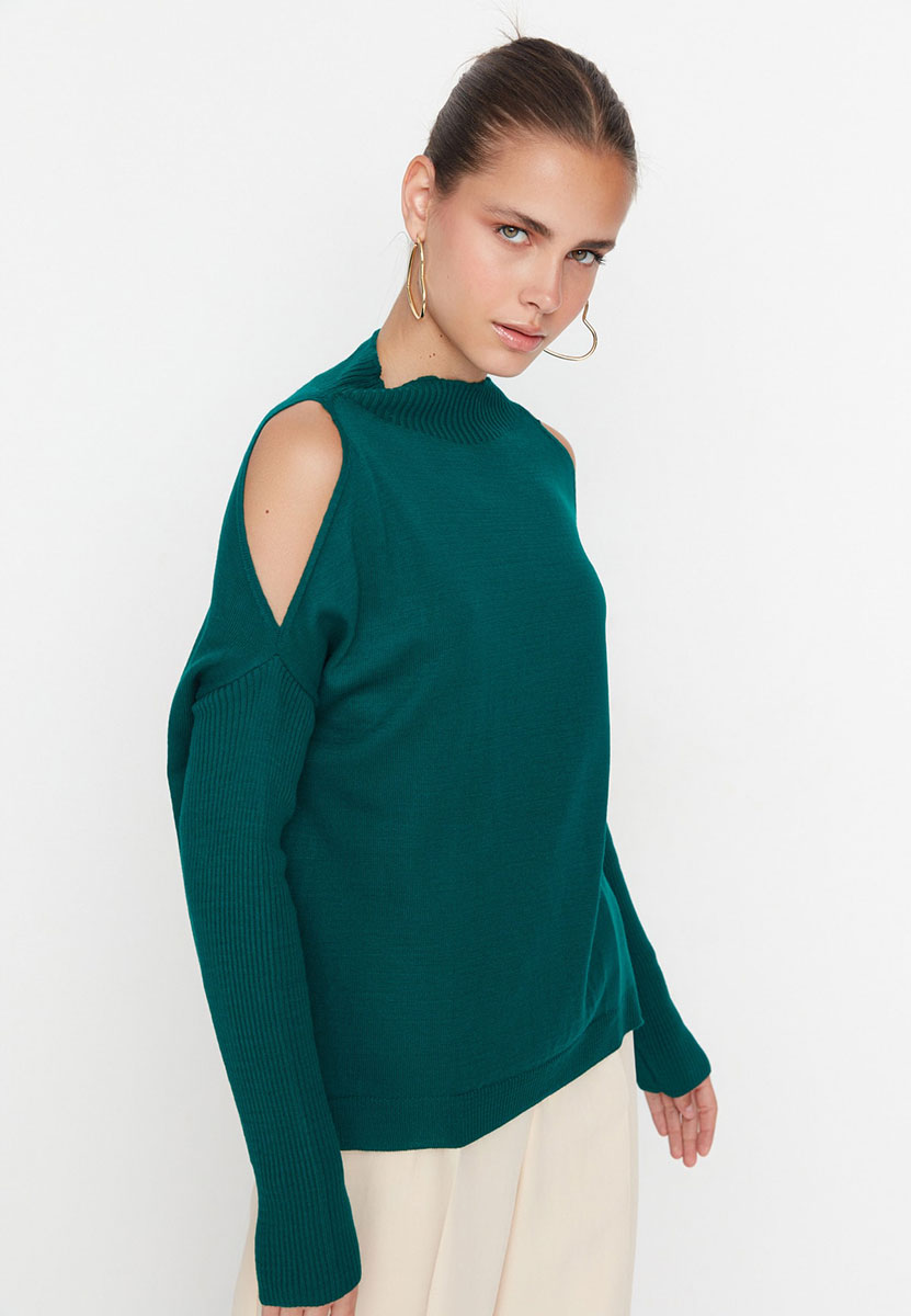 Pulover oversized Touch verde