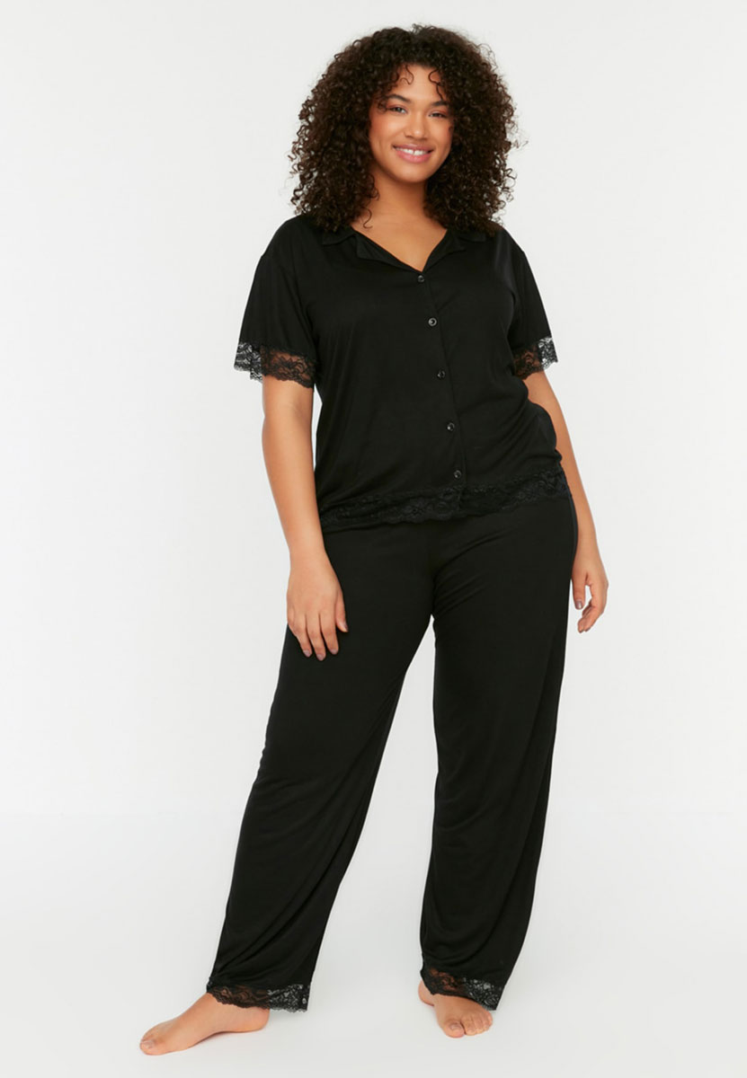 Pijama dama plus size Alayna neagra