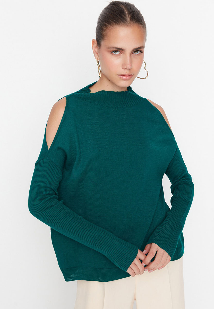 Pulover oversized Touch verde