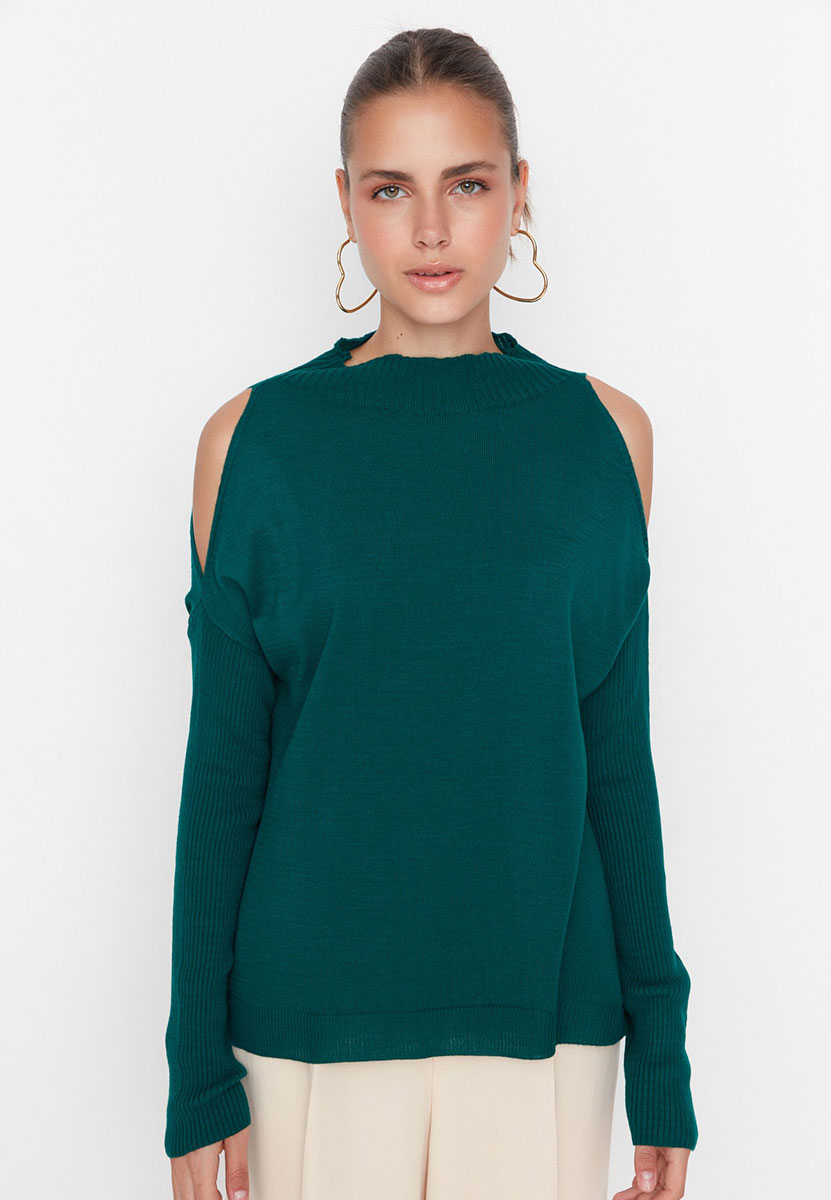 Pulover oversized Touch verde