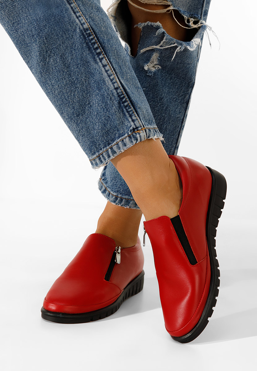 Pantofi casual dama piele rosii Vichy