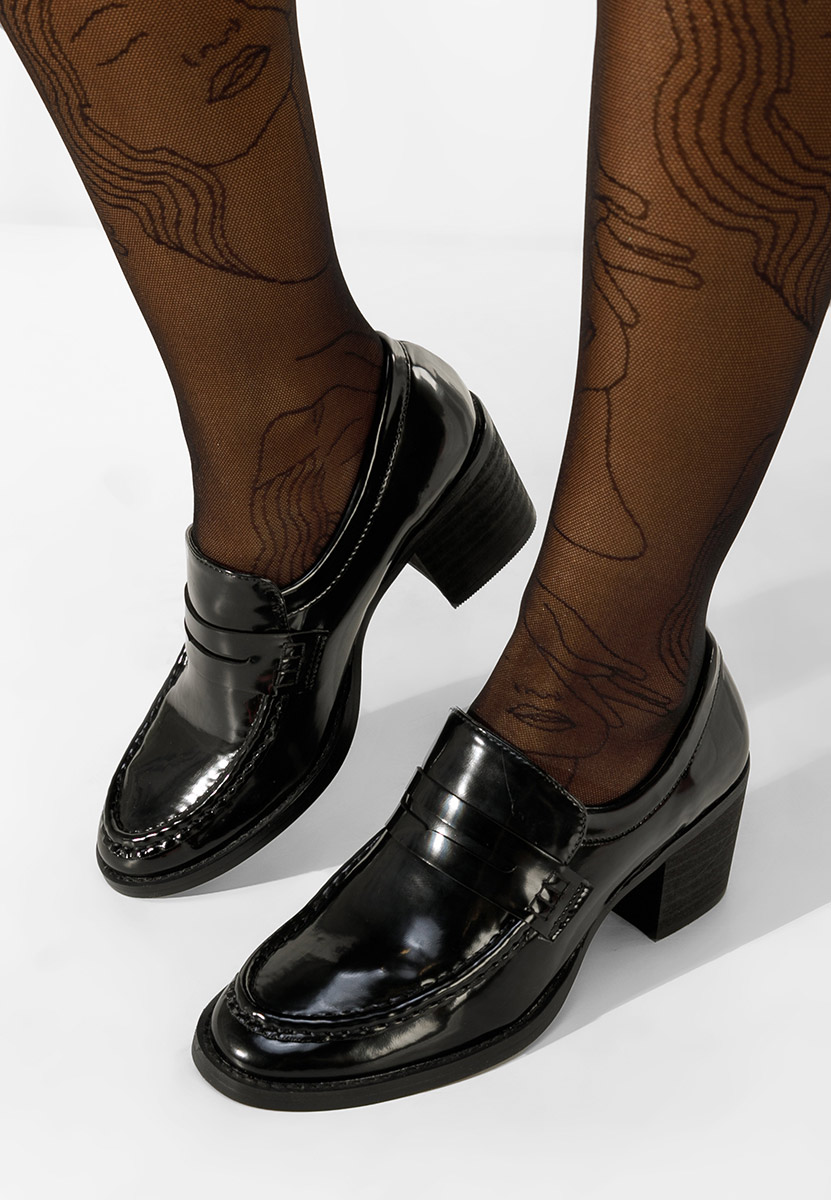 Mocasini cu toc Tandil negri