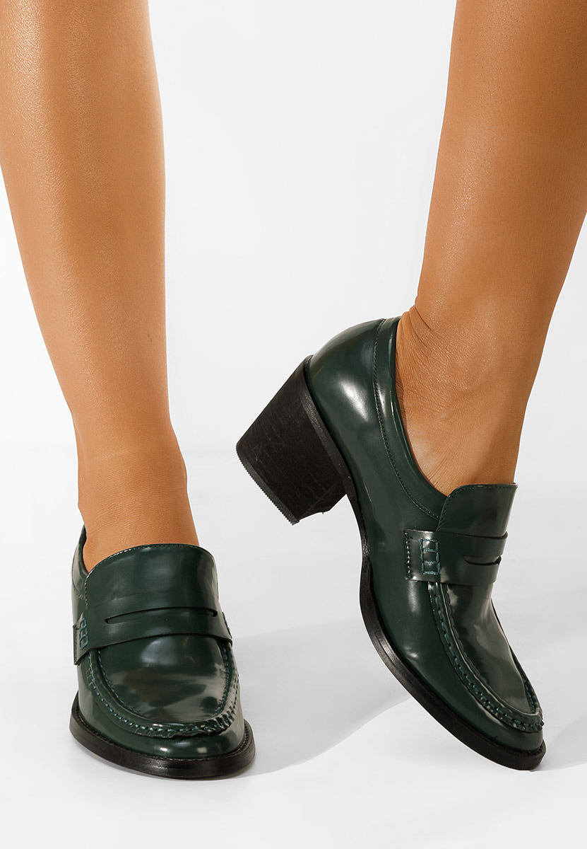 Mocasini cu toc Tandil verzi