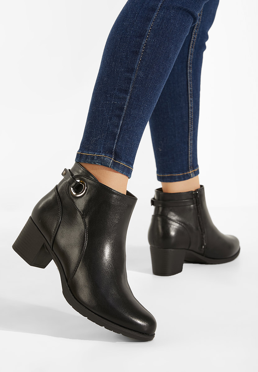 Botine cu toc mic negre Forli