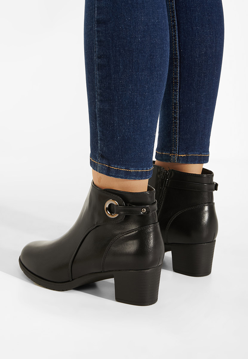 Botine cu toc mic negre Forli