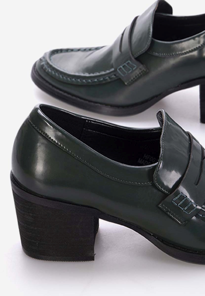 Mocasini cu toc Tandil verzi