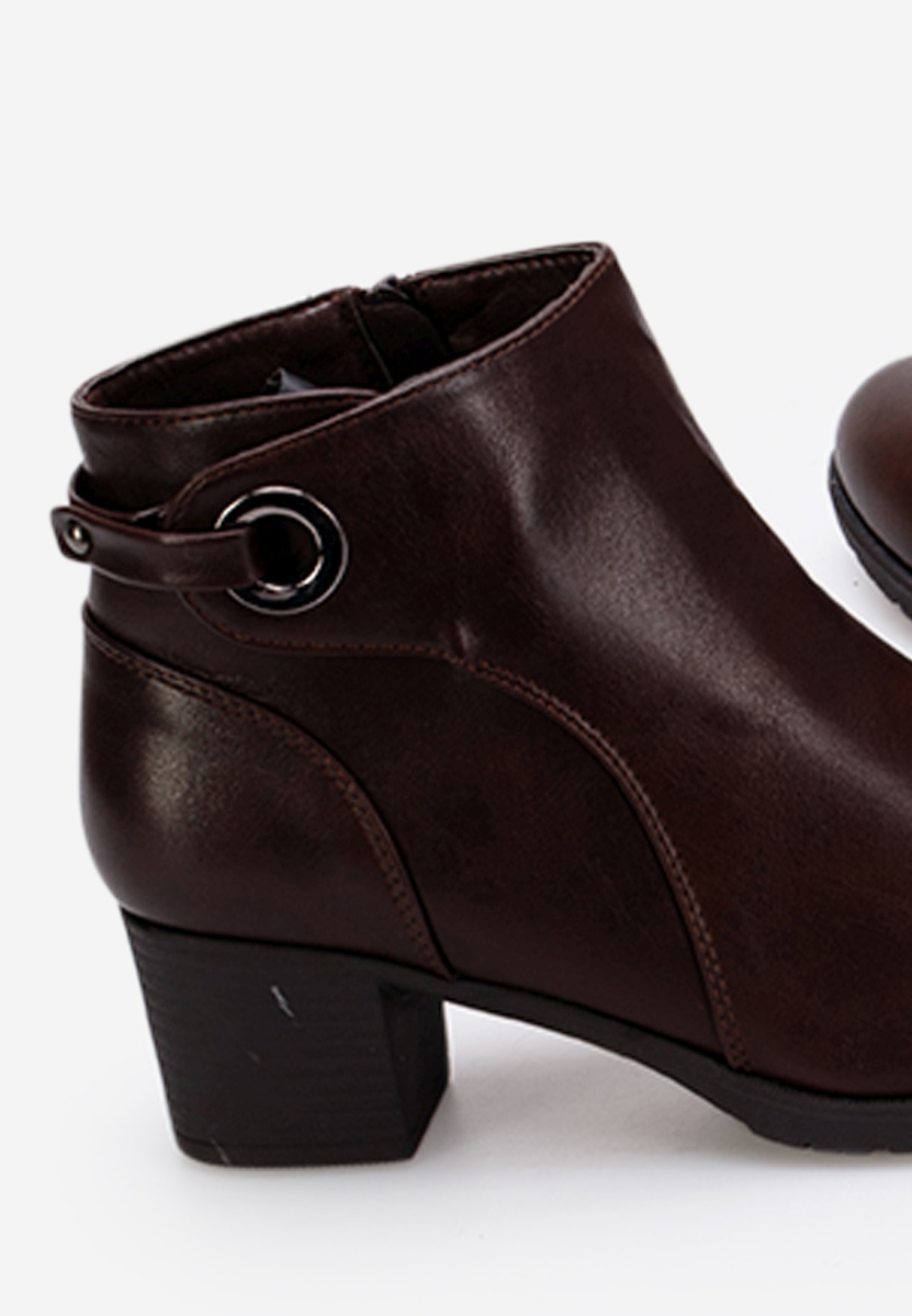 Botine cu toc mic maro Forli