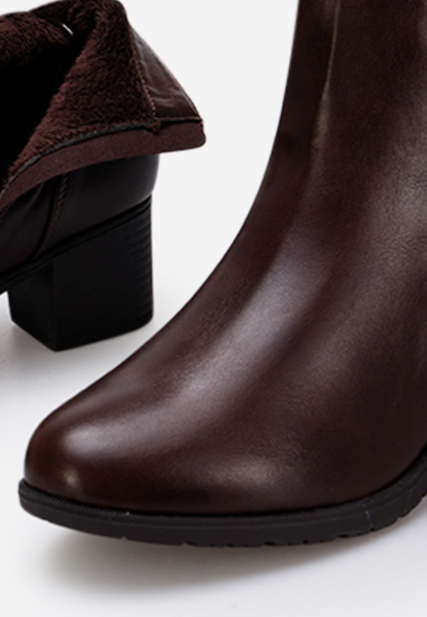 Botine cu toc mic maro Forli