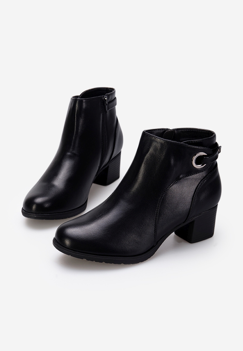 Botine cu toc mic negre Forli